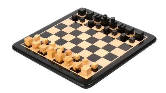 Reproduced 1924 Bauhaus Geometrical Abstract Chessmen in -  Portugal