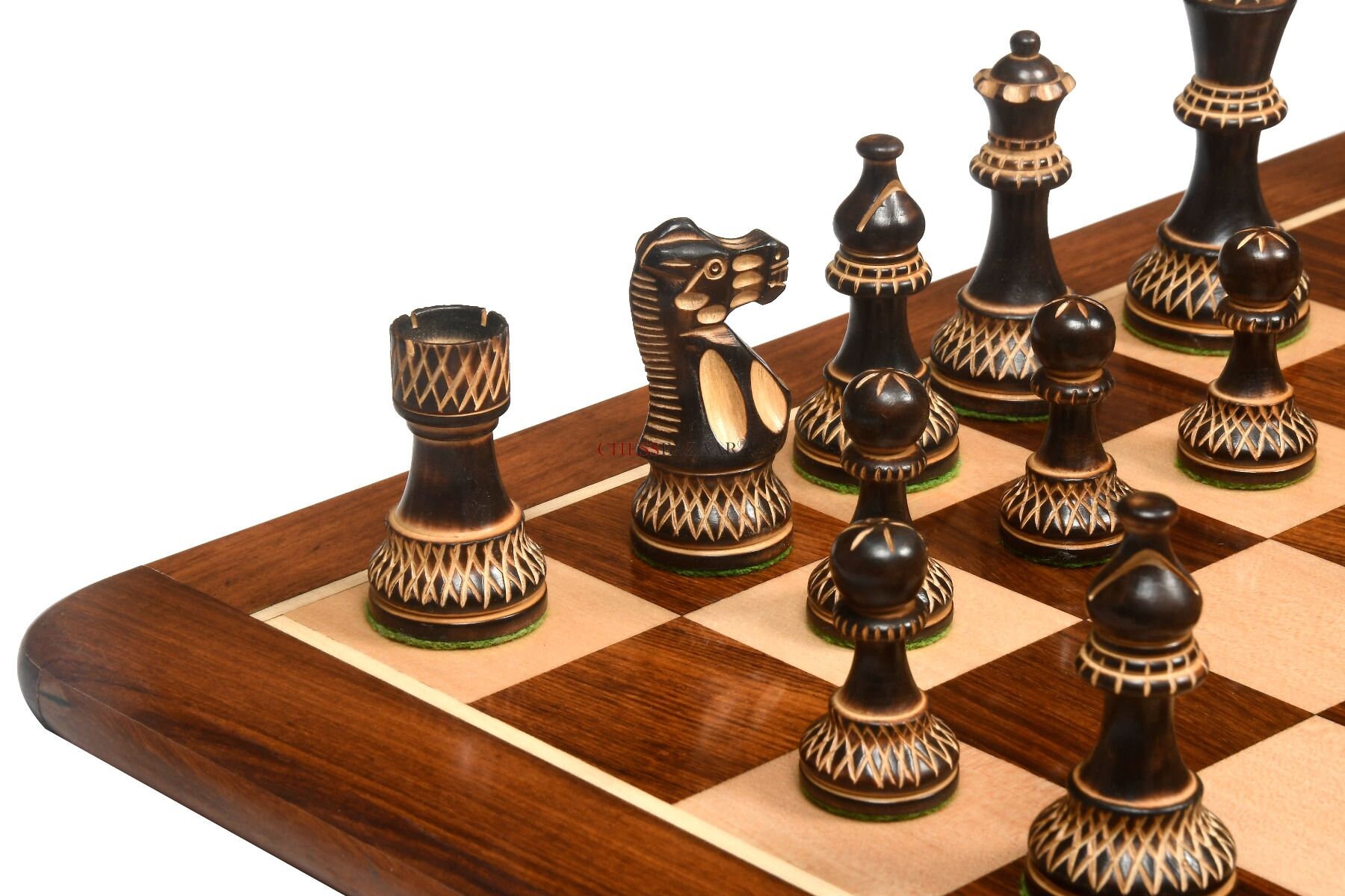 Chess Pieces - Jumbo Boxwood/Sheesham150mm Wood Double Weighted