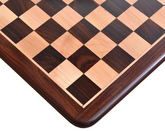 Solid Wooden Handmade Tournament Chess Board in Dark Brown Indian Rosewood & Maple Wood 23" - 60 mm. Free Shipping. SKU B1055