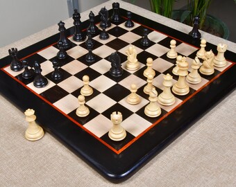 Combo of The Bridle Study Analysis Chess Pieces in Sheesham and Boxwood  with Walnut Maple Wooden Chess Board - 3.2 King