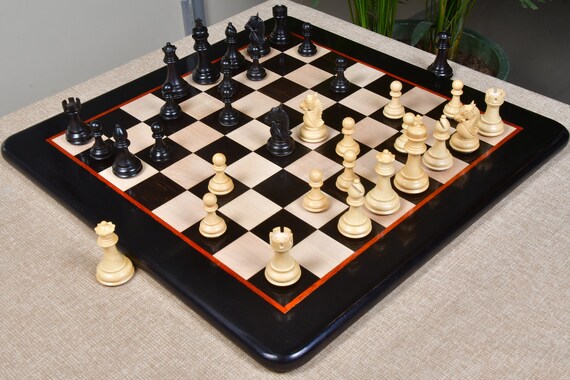 The Bridle Study Analysis Chess Pieces in Ebonized and Boxwood -   Denmark