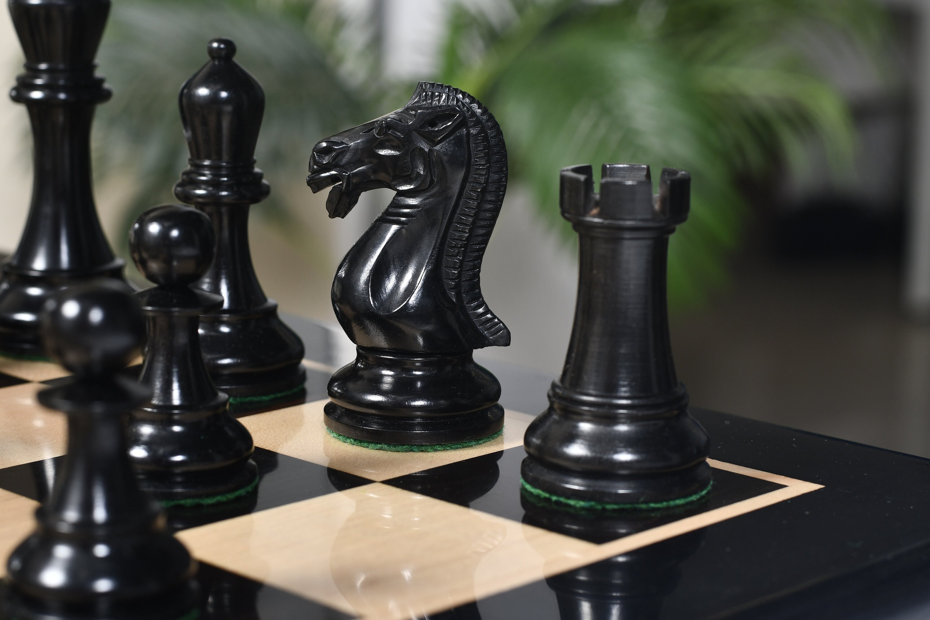  CHESSBAZAAR 19 Wooden Chess Set, Combo of Reproduced French  Lardy Chess Pieces in Ebonized Boxwood & Ebony Wooden Chess Board, 3.75  King Height