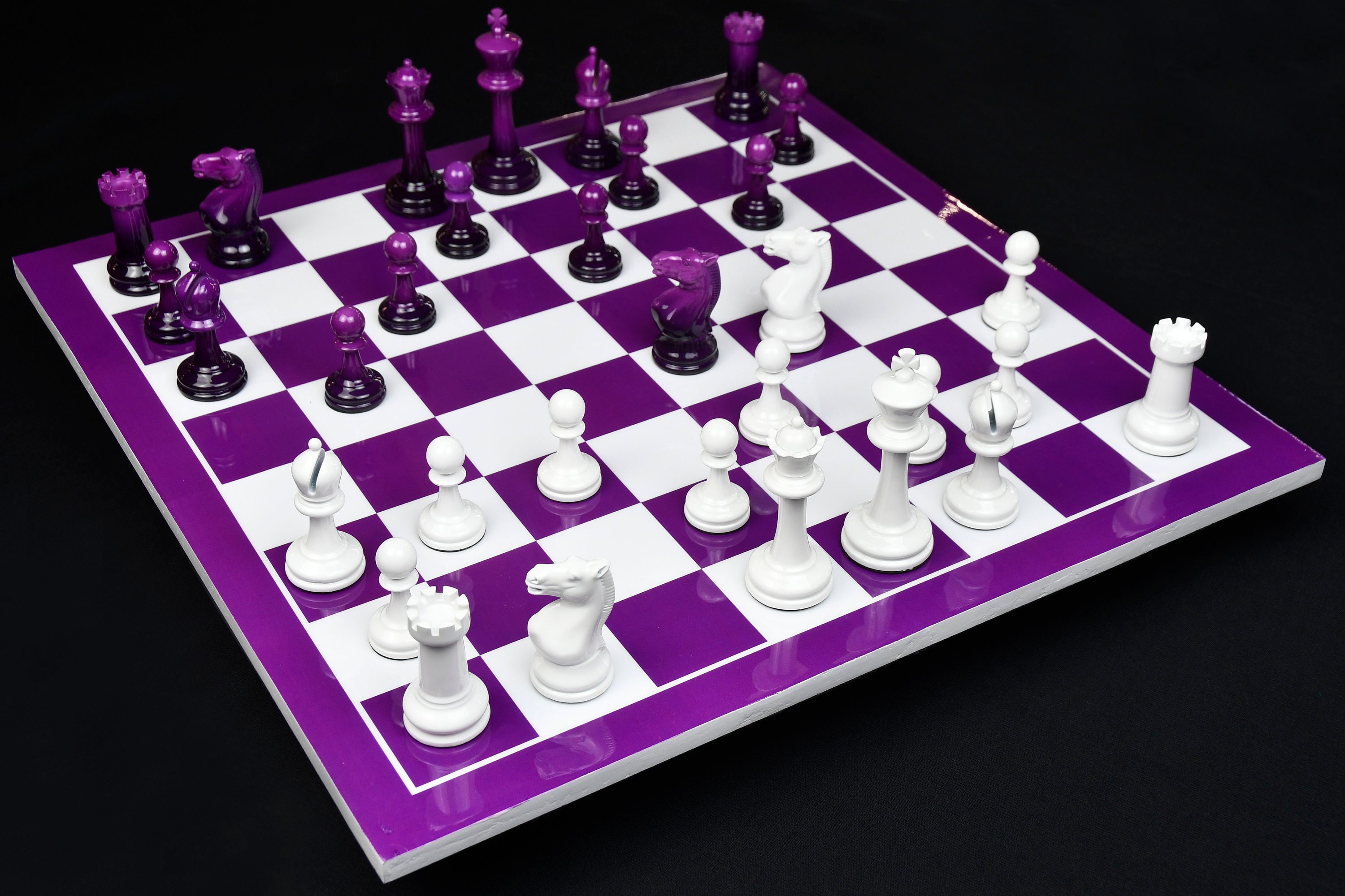 Chess Not Checkers - Play To Win Carbon Fiber Purple Checkers