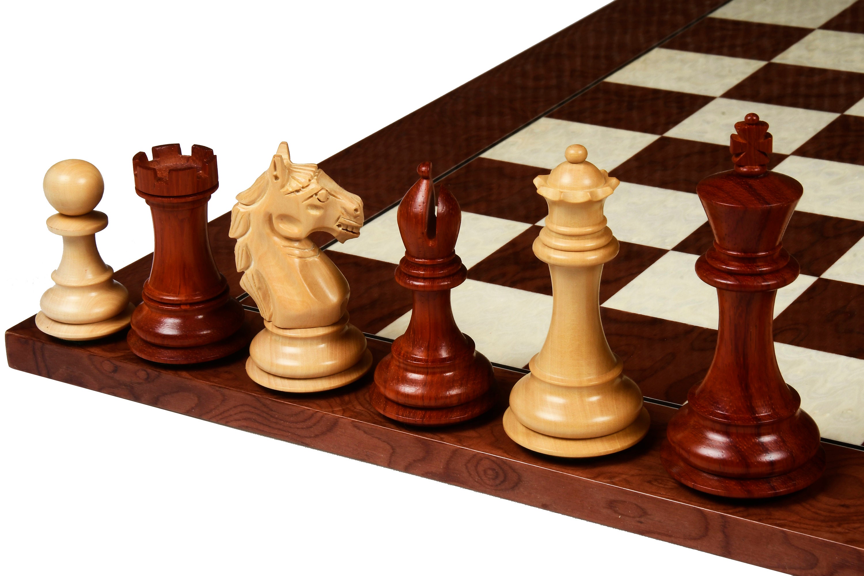  CHESSBAZAAR 19 Wooden Chess Set, Combo of Reproduced French  Lardy Chess Pieces in Ebonized Boxwood & Ebony Wooden Chess Board, 3.75  King Height