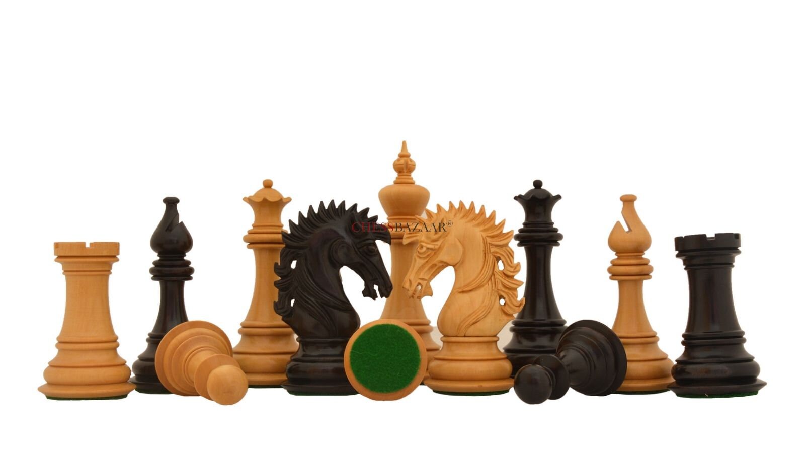  CHESSBAZAAR 19 Wooden Chess Set, Combo of Reproduced French  Lardy Chess Pieces in Ebonized Boxwood & Ebony Wooden Chess Board, 3.75  King Height