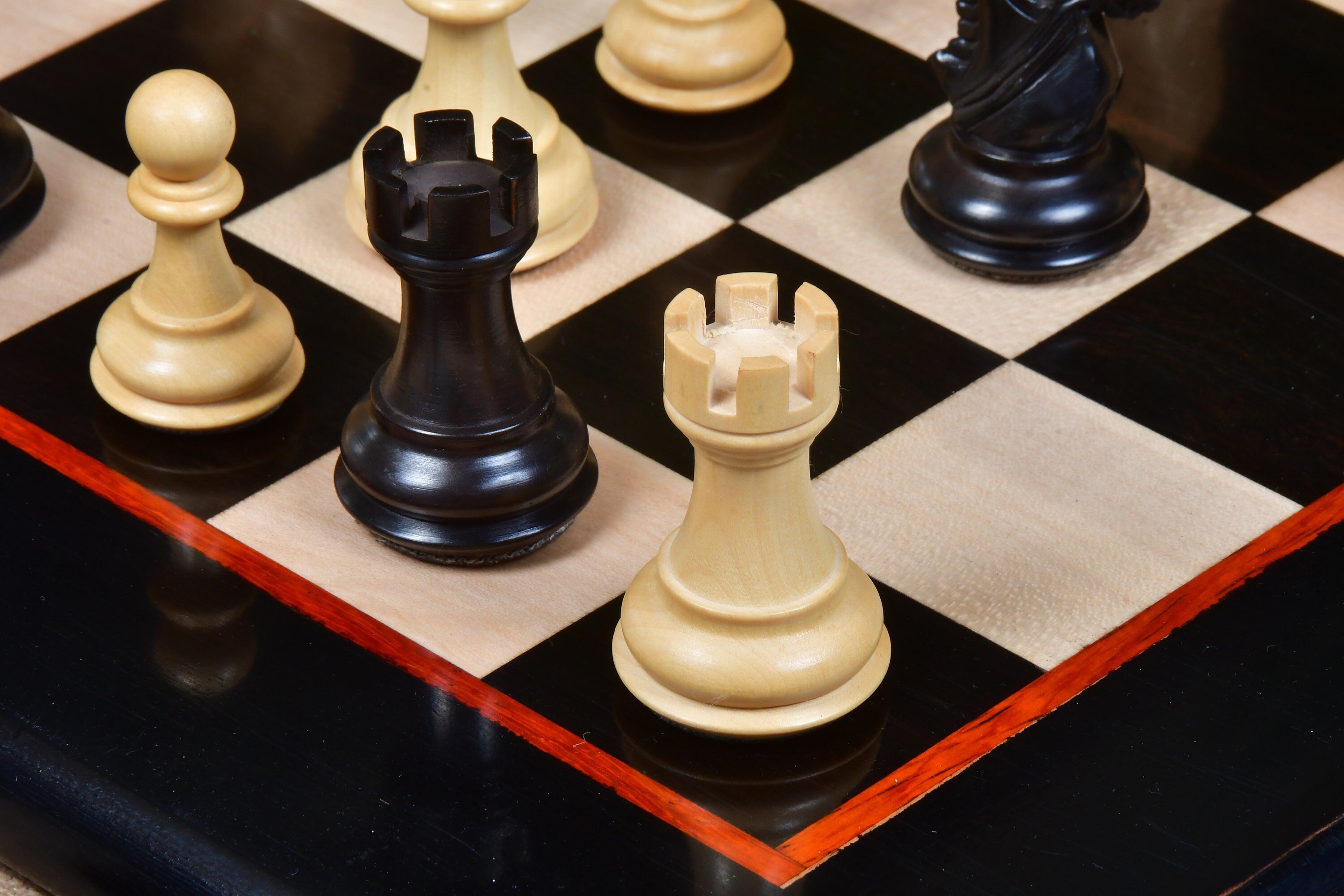 The Bridle Study Analysis Chess Pieces in Ebonized and Boxwood - 3.2 King