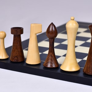 Chess Set Modern Mid-Century Minimalist Hermann Ohme Wooden Weighted Chess Pieces M0035 Free Shipping CHESSBAZAAR