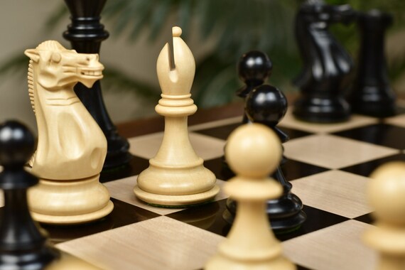 The Arabian - Triple Weighted Ebony Chess Pieces