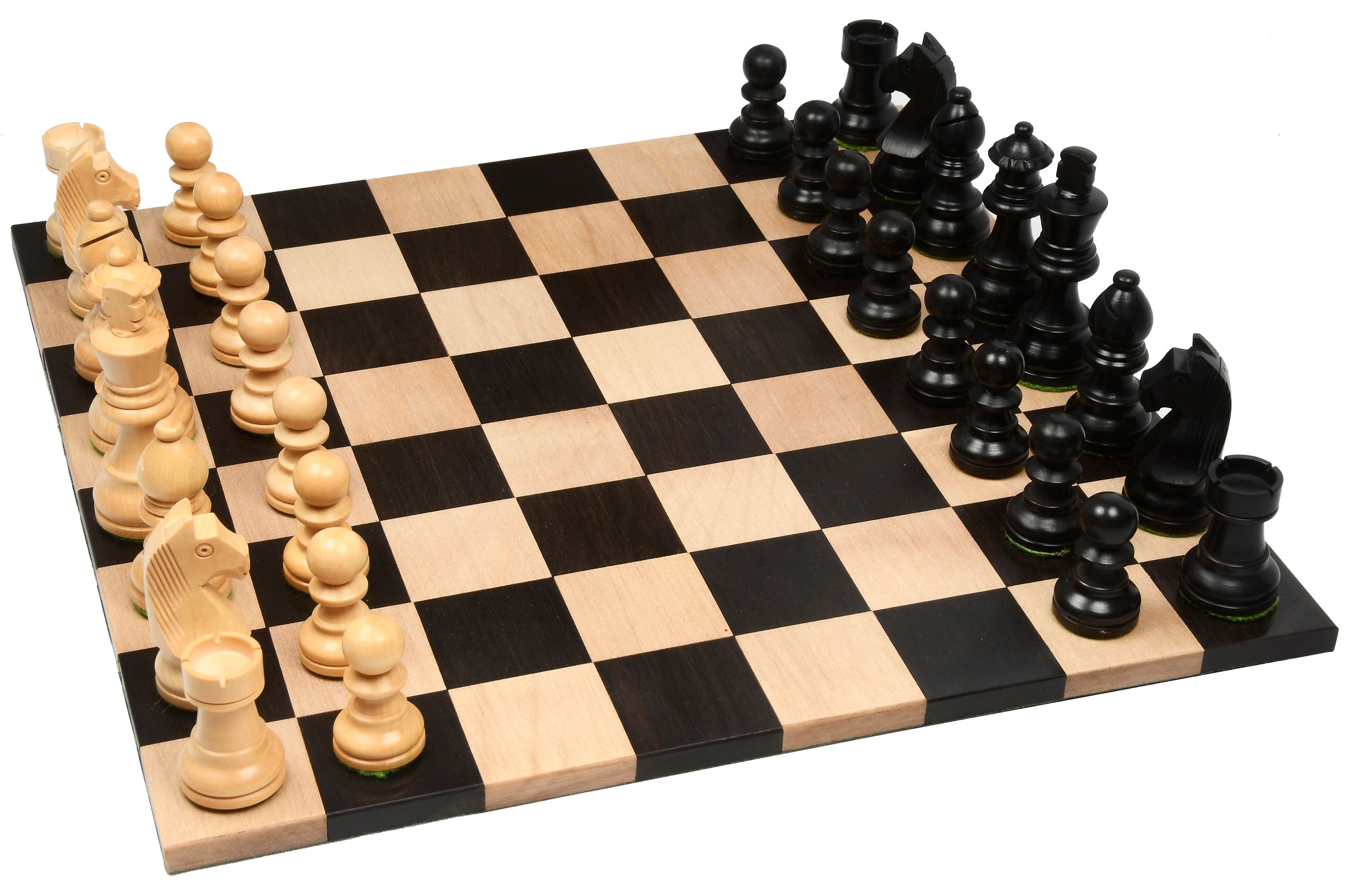 Tournament Series Staunton Chess Pieces with German Knight in Sheesham &  Box Wood - 3.75 King