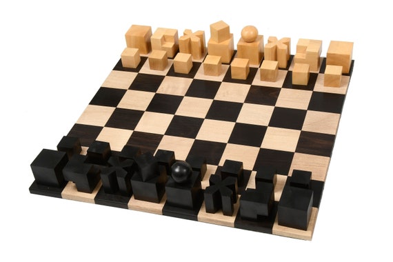 Reproduced 1924 Bauhaus Geometrical Abstract Chessmen in -  Portugal