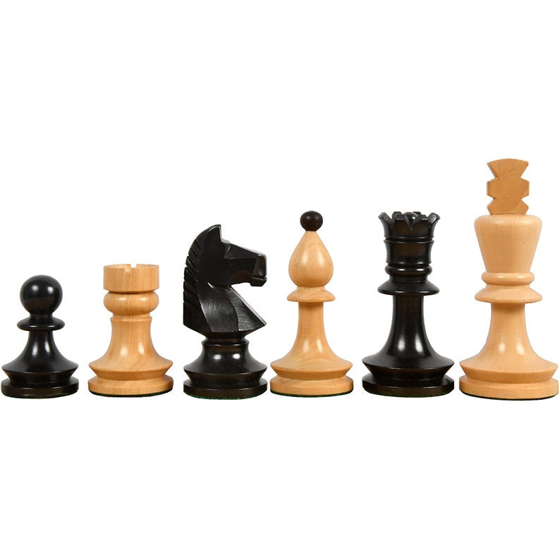 French Knight Black Mahogany Chess Set [RCPB101] - $240.00 - Regency Chess  - Finest Quality Chess Sets, Boards & Pieces