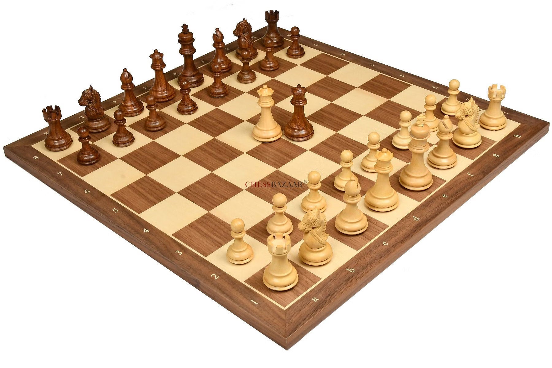 Buy Reproduced French Lardy Chess Pieces in Sheesham & Walnut