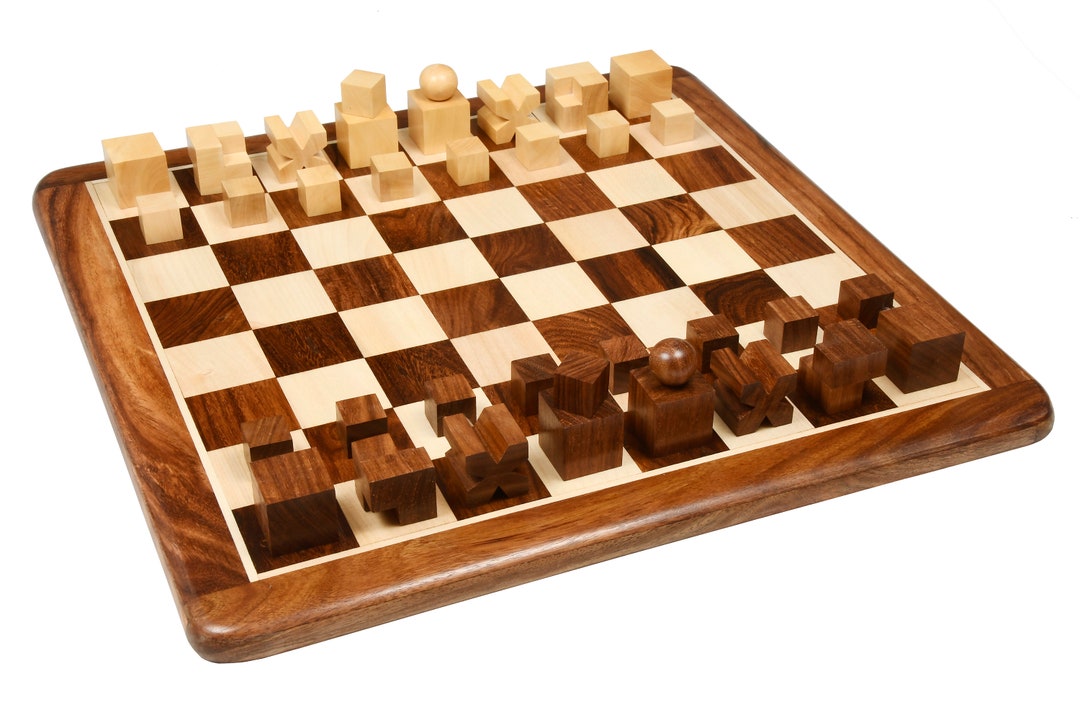 Reproduced 1924 Bauhaus Geometrical Abstract Chessmen in -  Portugal