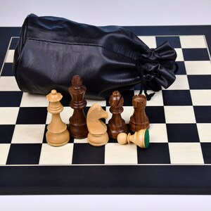 Tournament Championship Chess Set Sheesham Wood Pieces German Knight Handcarved Chess Pieces Extra Queens Chessbazaar With Pouch and Board