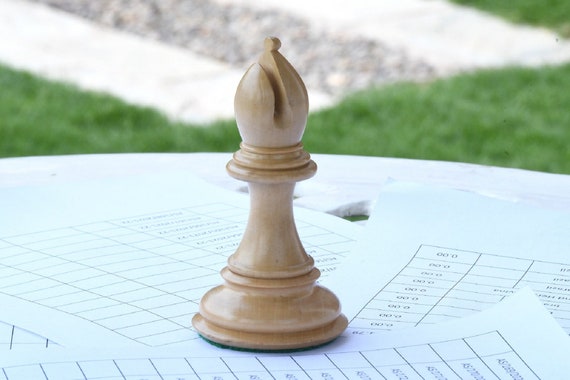 Combo of Paperweight Rook, Bishop & Pawn Chess Pieces in Box Wood & Bud  Rosewood - 4.52