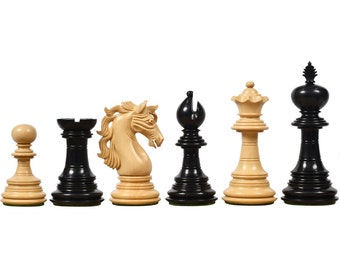 4.4" American Adios Series Luxury Chess Set - Chess Pieces Only - Ebony Wood