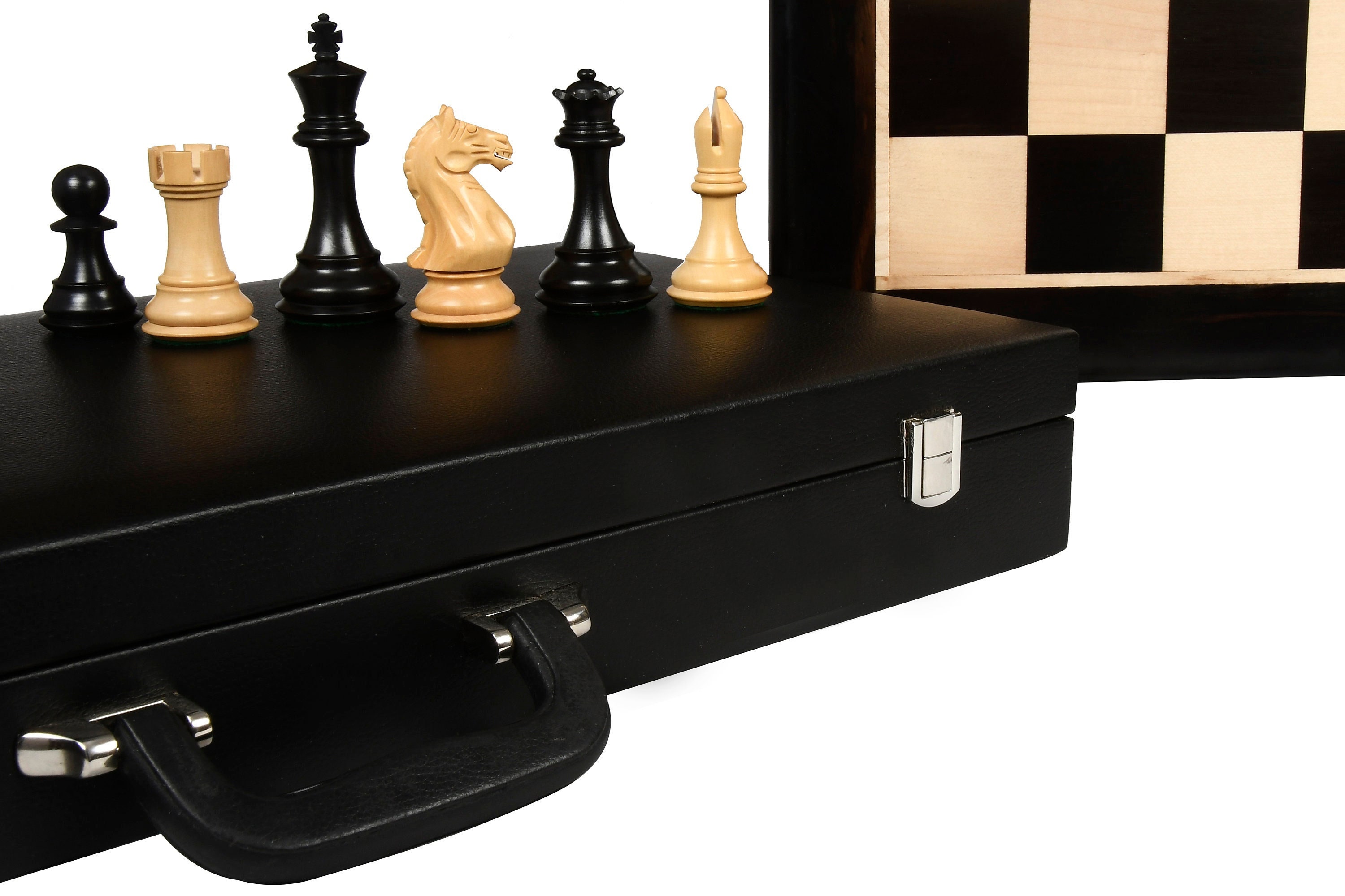 The Bridle Study Analysis Chess Pieces in Ebonized and Boxwood - 3.2 King