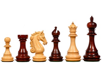 4.5" Shera Series Staunton Luxury Chess Set V2.0 - Chess Pieces Only - Bud Rose Wood - Extra Queens