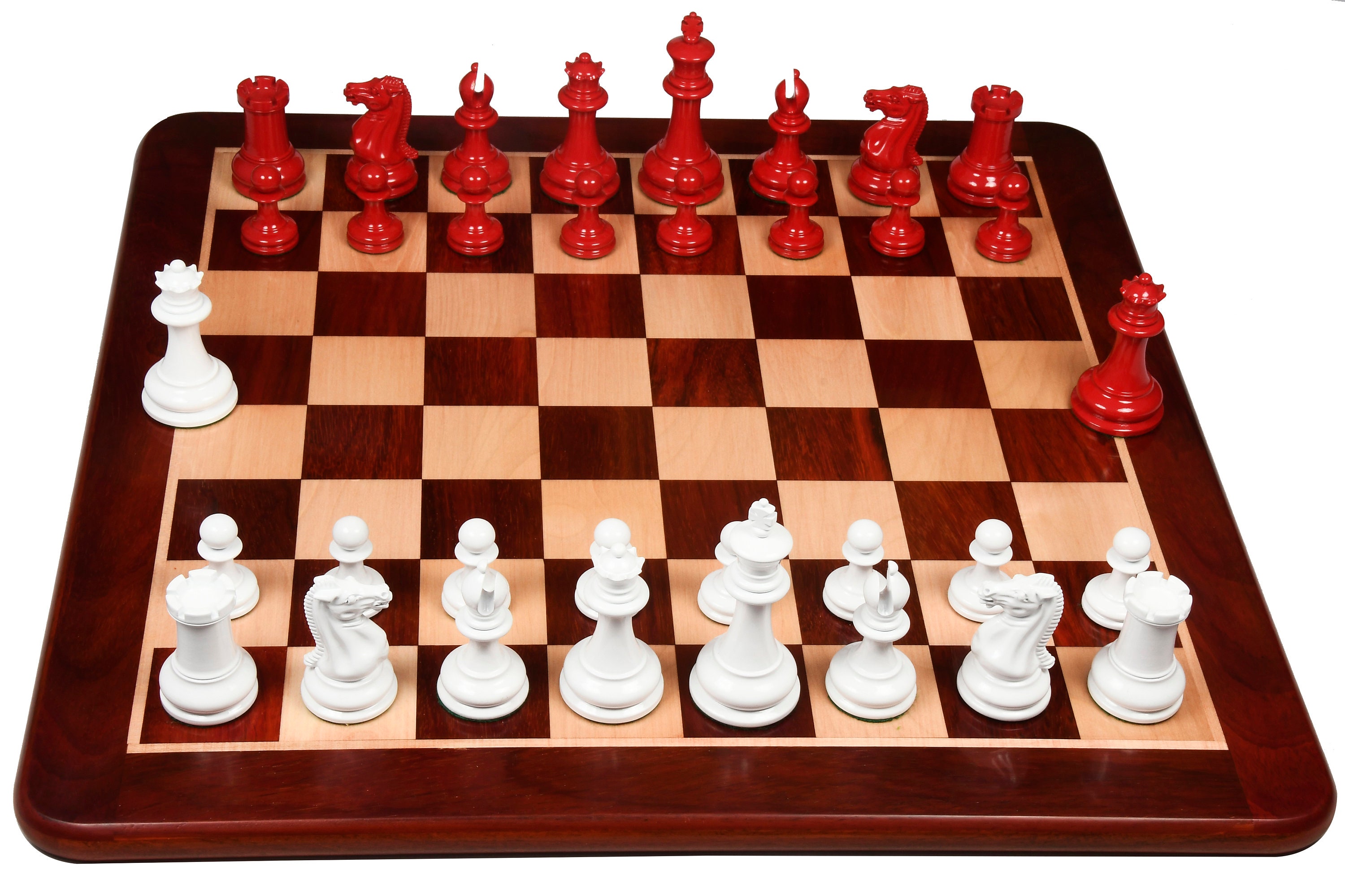  Reproduced Vintage 1930 German Knubbel Analysis Chess Pieces in  Stained Crimson and Boxwood - 3 King : Handmade Products