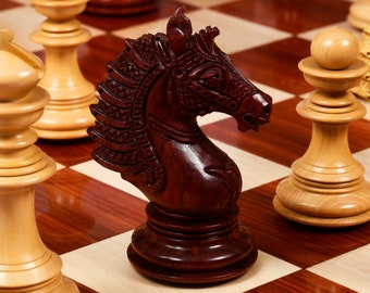 4.1 " King Die Empire Serie Holz Schach Teile IN Knospe Rose & Kiste Holz 