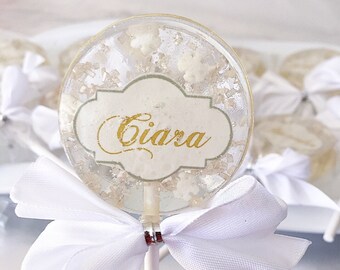 Frozen inspired customize lollipops party favors, winter favors, frozen inspired favors, winter party favors, winter lollipops, SET OF 6