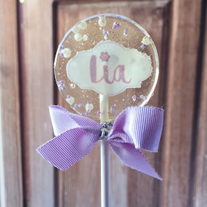 Lilac custom made lollipops party favors, Customize Lollipops,Lilac color customize  birthday party favors, SET OF 6