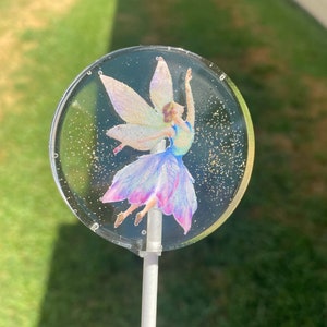 Fairy lollipops, fairy birthday favors, fairy godmother treats, magical birthday treats, enchanted forest favors, fairy suckers-SET OF 6