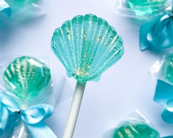 12 Mini seashells shaped lollipop favors, clamshells shaped party favors, sea themed wedding favor, seashells lollipops, sea themed birthday