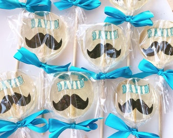 Mustache Lollipops Party Favors, Hard candy treats. Mustache suckers,Mustache lollies part favors, 6 LOLLIPOPS