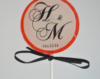 Custom Monogram design lollipops, Wedding Monogram Initials  candy, Wedding favors, weeding monogram favors, wedding suckers,  SET OF 6