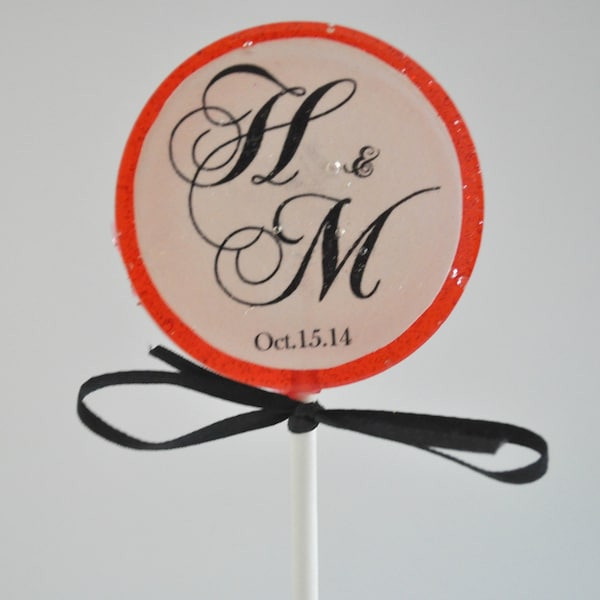 Custom Monogram design lollipops, Wedding Monogram Initials  candy, Wedding favors, weeding monogram favors, wedding suckers,  SET OF 6