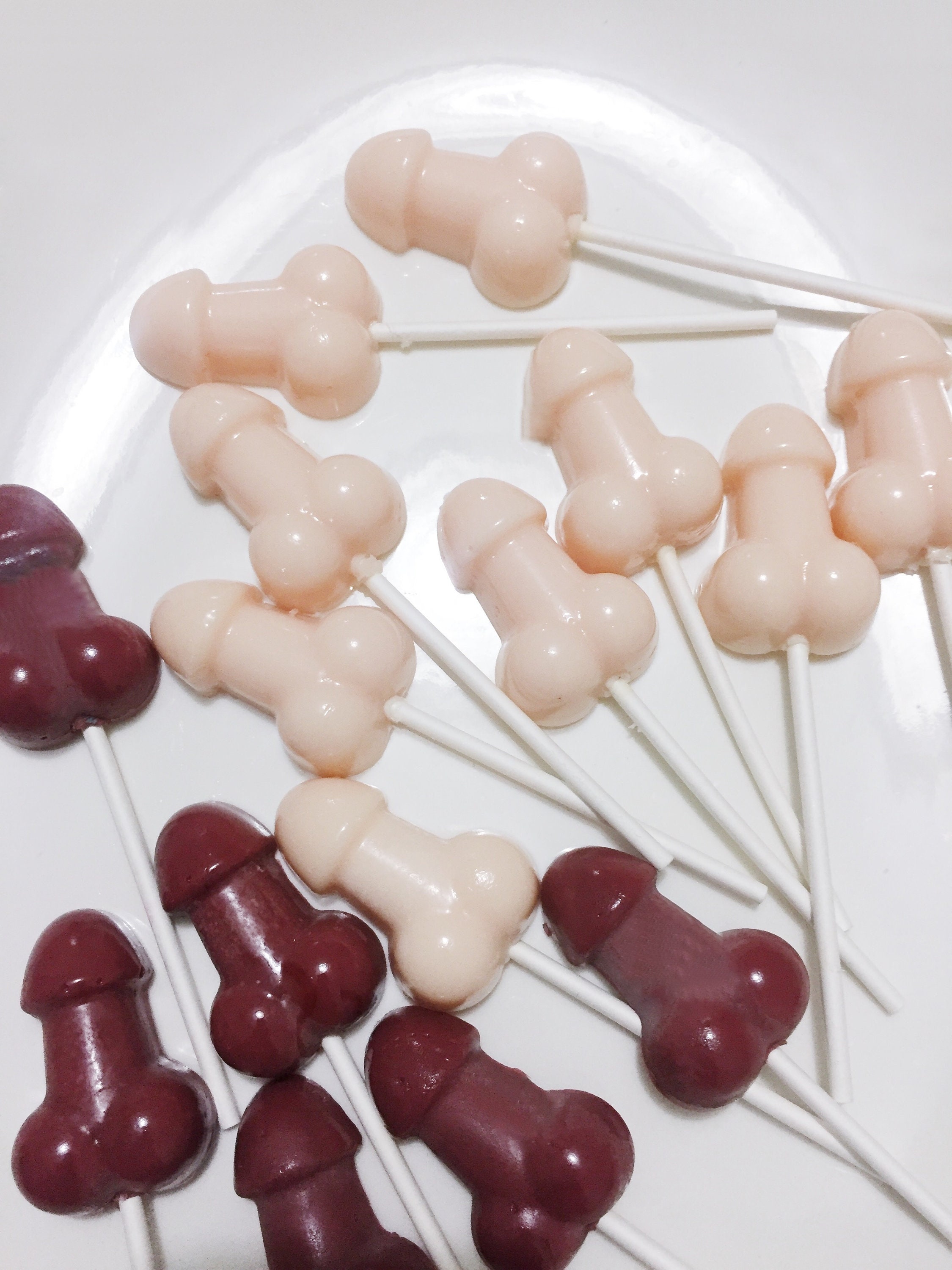 12 Penis shaped lollipops, bachelorette party favors, penis suckers party f...