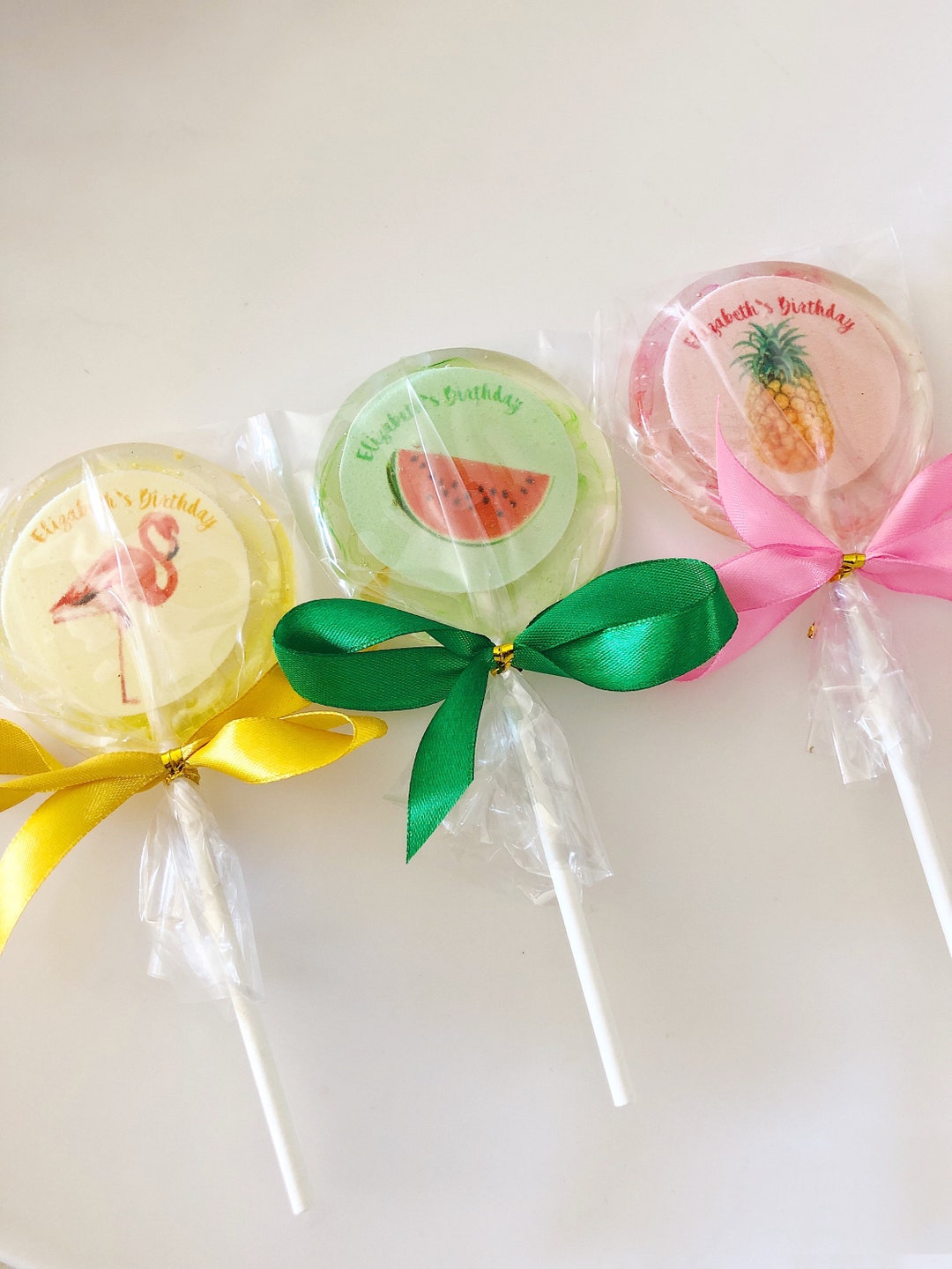 Tropical Fruits Lollipops, Fruity Customize Party Favors, Tropical Fruit Themed Candy. Tropical