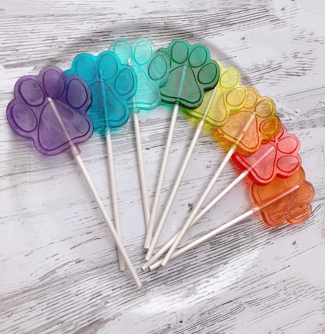 Dog Paw Print Shaped Lollipops, Doggy Paws Print Candy Suckers