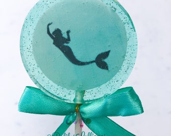 Mermaid Lollipops, Mermaid inspired lollipop favors, mermaid favors, Mermaid birthday favors, SET OF 6