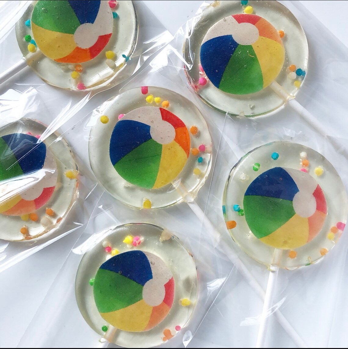 Beach Ball summer inspired Lollipops Party Favors Hard candy Etsy