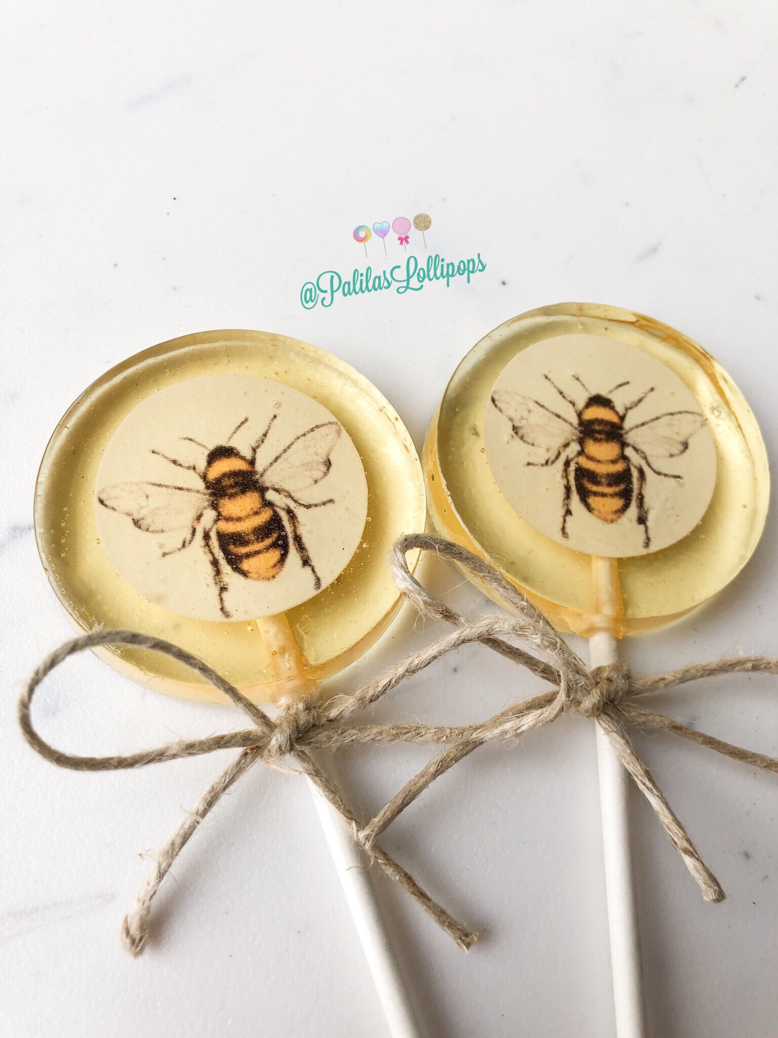 Hard Candy Honey Bumble Bee Lollipop On Wooden Ball Sticks, 5 Count Bag