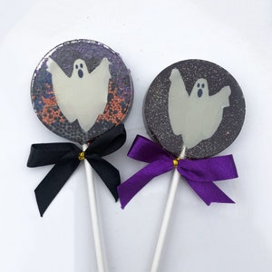 Ghosts lollipops party favors, spooky themed lollipops, halloween birthday, Halloween party, boo halloween treats, ghosts candy, SET OF 6 image 4