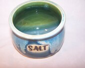 Salt pig. Glaze Three Greens Height 11cm. diameter 12 cm.