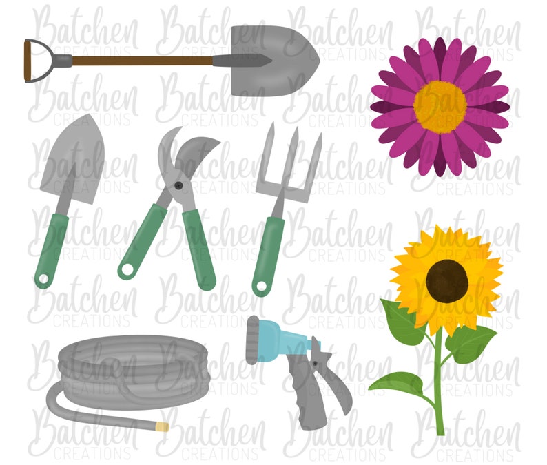 The Garden Clipart - Etsy
