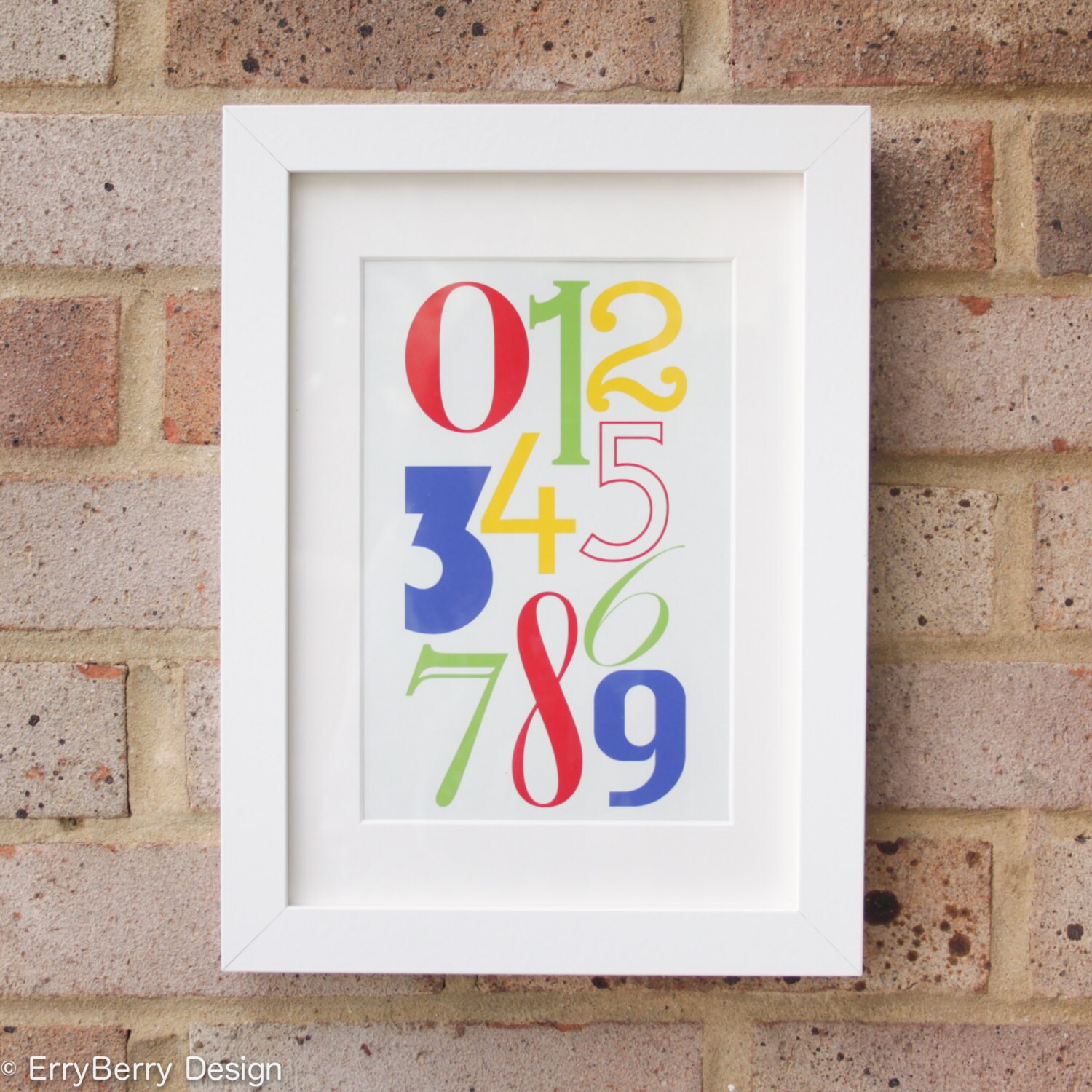Numerals Brights Giclée Print Etsy UK