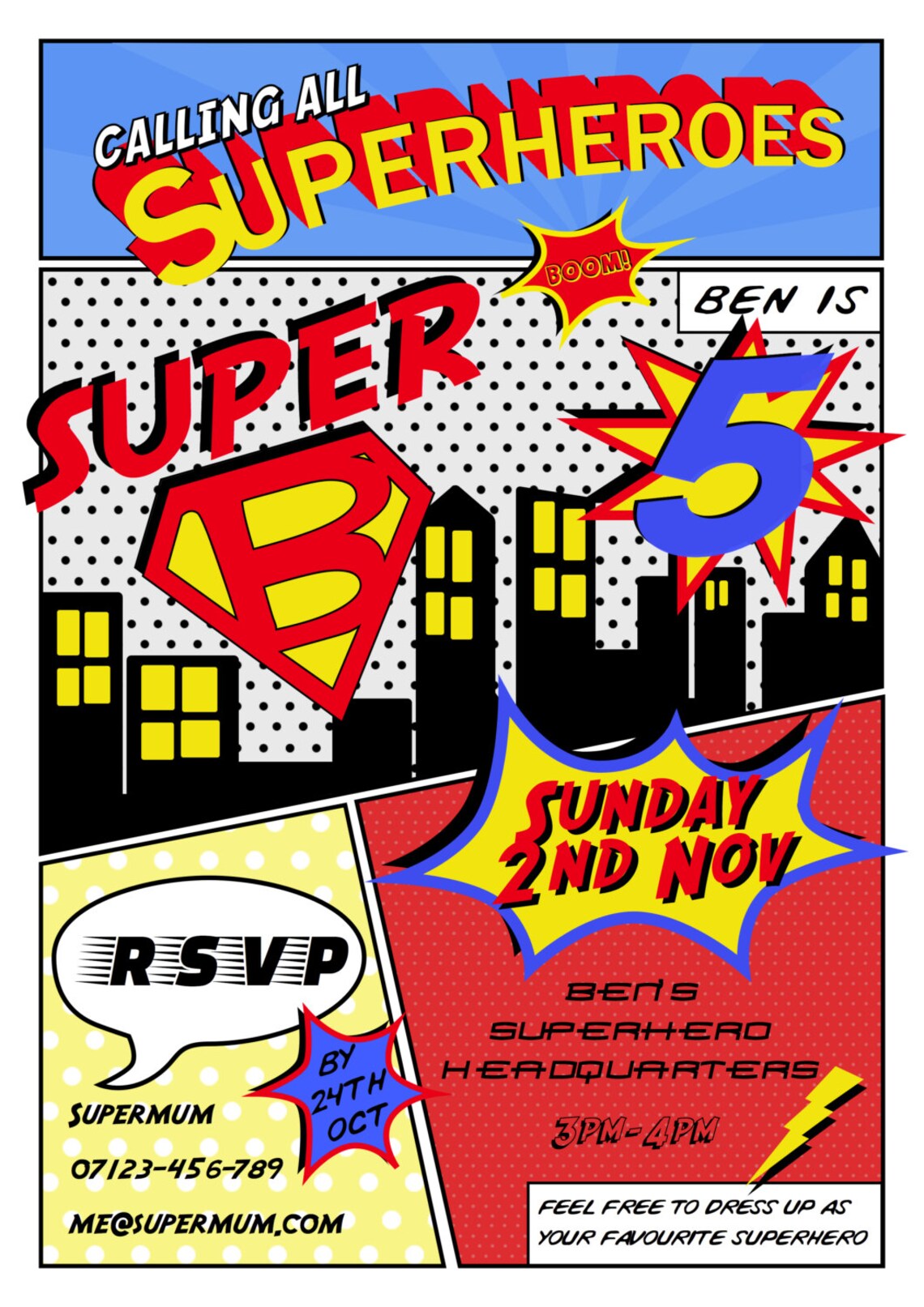 Superhero Party Invite Etsy