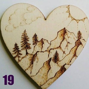 Handmade Wooden Heart Magnets – Pyrography Art, Fridge Magnets, Wooden Magnets, Heart Magnets, Refrigerator Magnets
