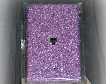 Decorative Glitter Phone Jack Cover ~ Dazzle'em Phone Jack and/or Cable Outlet Covers, Electrical Wall Plate Covers