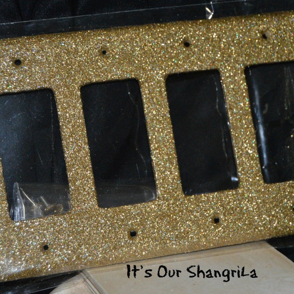 QUADRUPLE  (4~GANG)  Plate Covers, Glitter Electrical Wall Plate Covers ~ Electrical Plate Covers,Wall Plate Covers