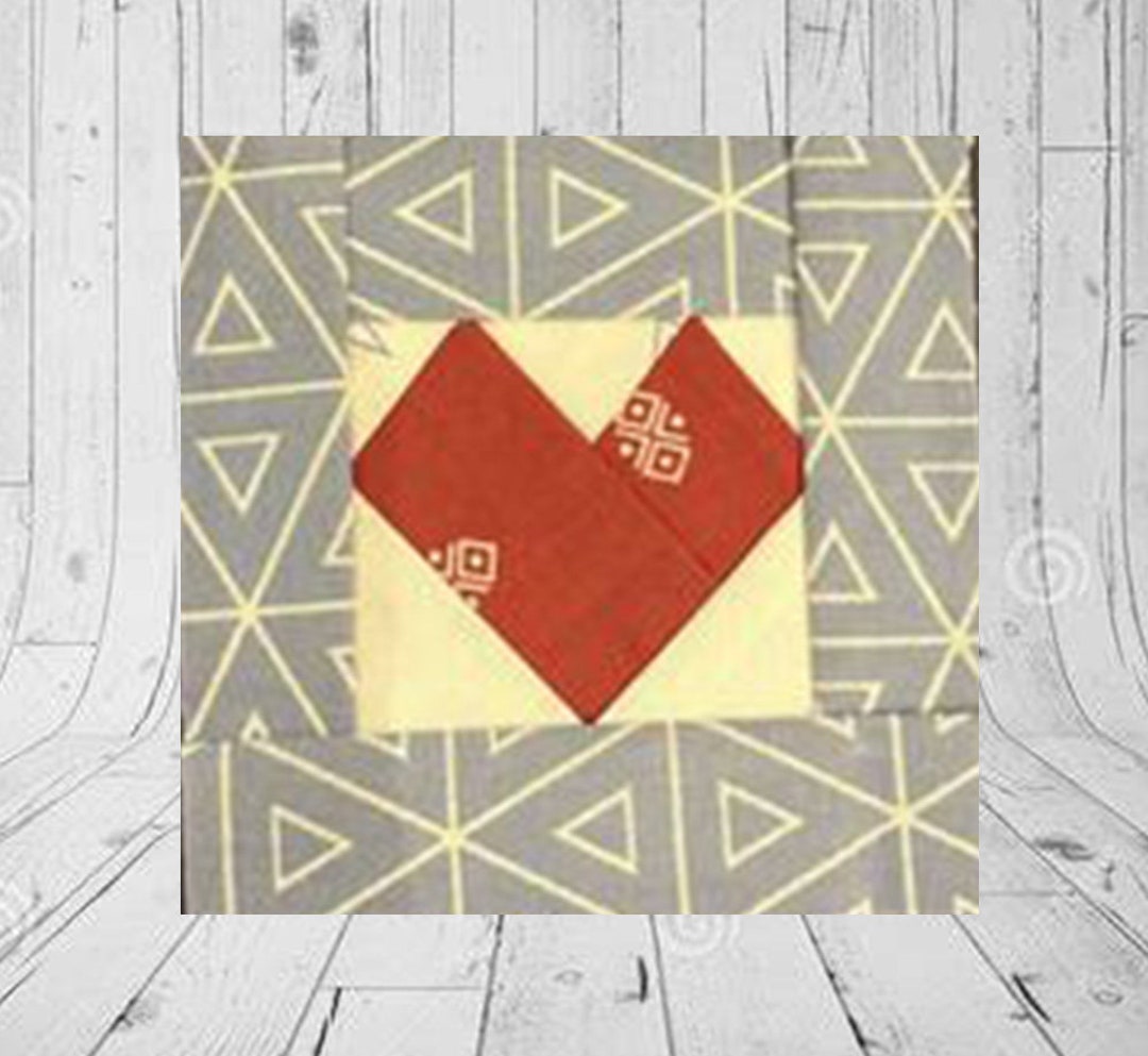Foundation Paper Piecing FPP Pattern, Heart Quilt Block Pattern, PDF, 5 ...