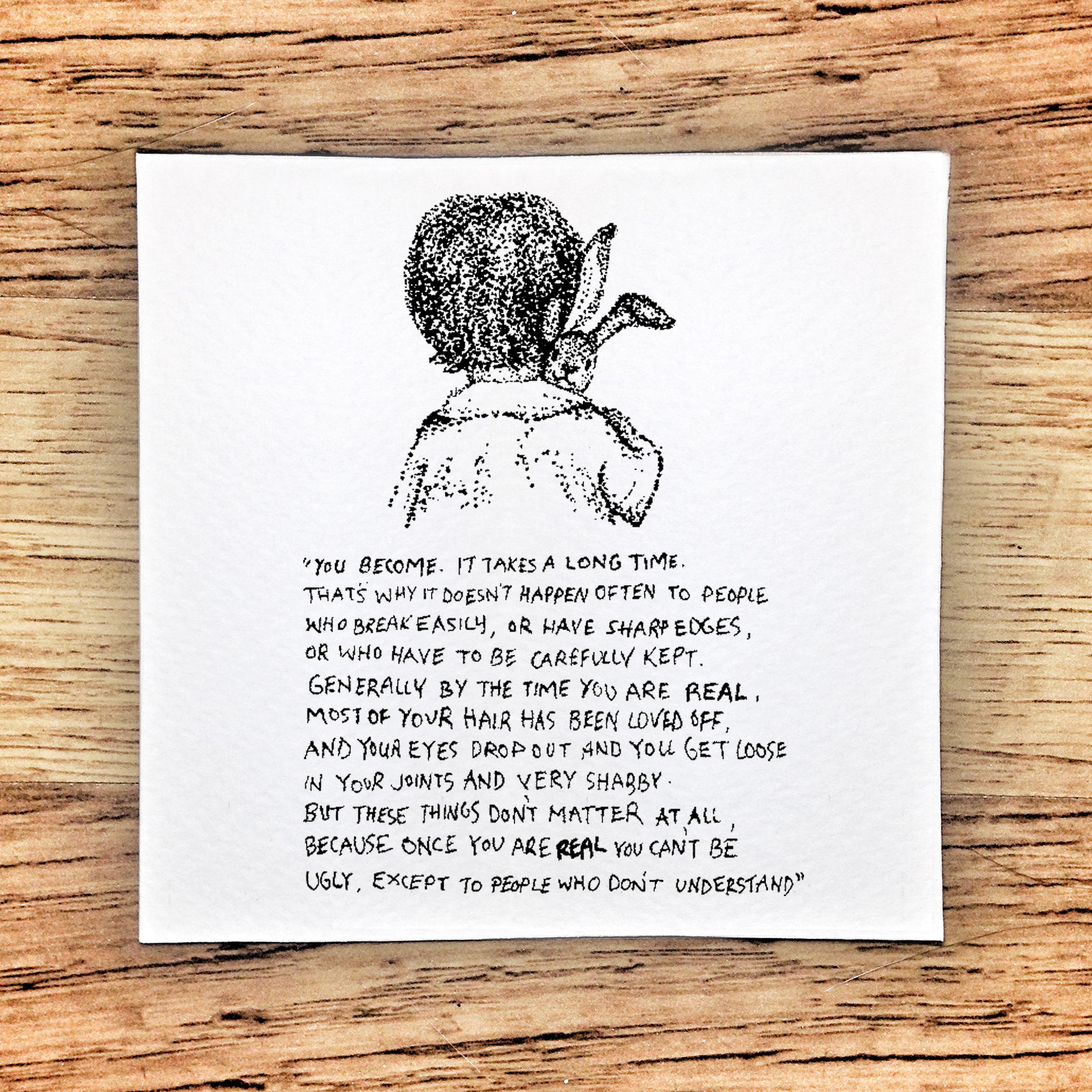 The Velveteen Rabbit 'Real' Drawing Dotwork | Etsy