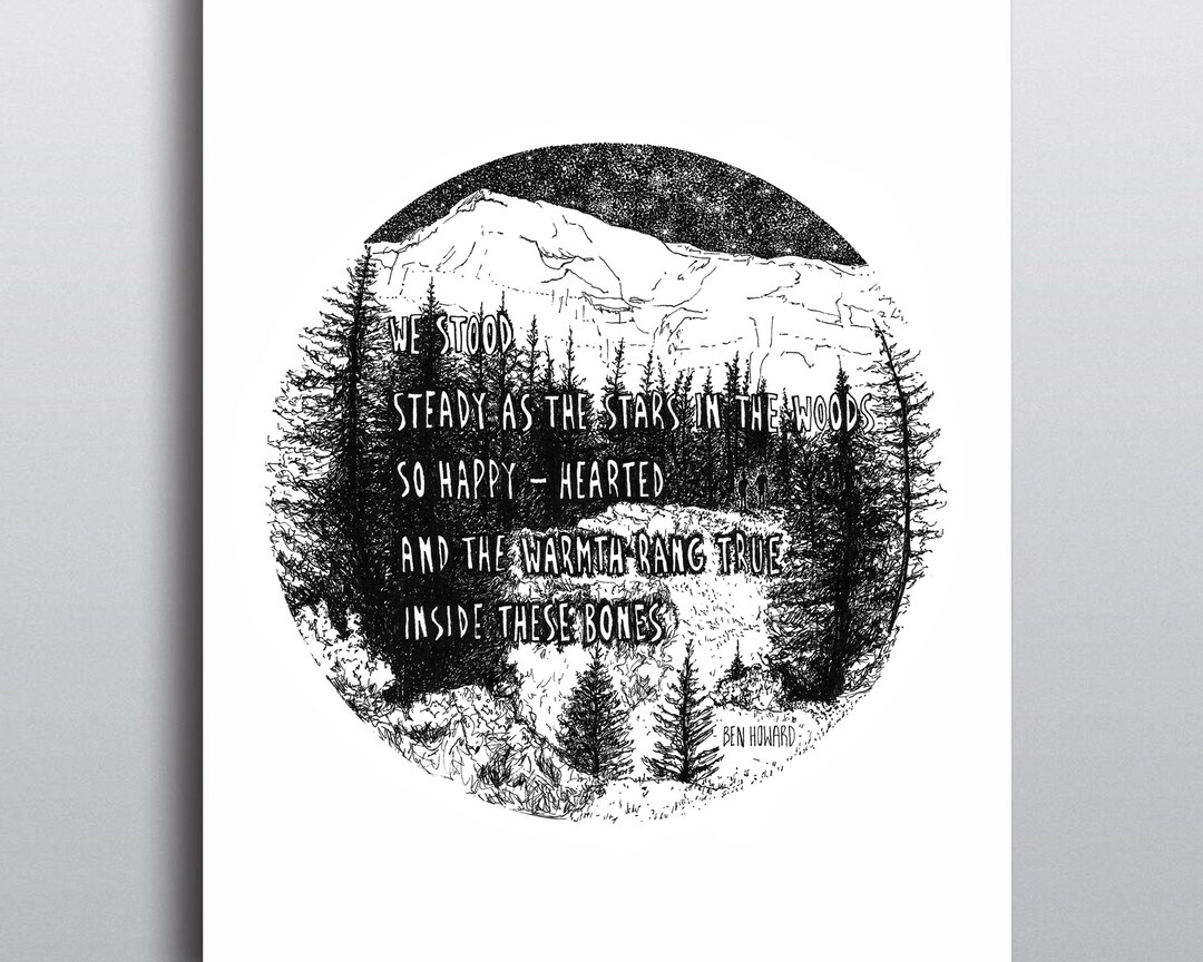 Old Pine Ben Howard Art Print Music Lyrics Mountain Etsy