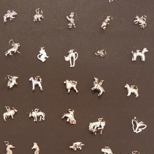 Vintage Sterling Silver Dogs Cats Horses Bears Fish Birds Wild and Farm Animals (Sold Individually) Animal Theme for Charm Bracelet