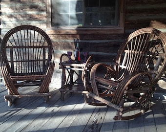 Matching pair of standard size rockers with end table